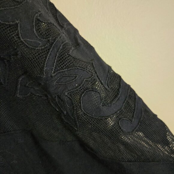 J. Jill NWT Black Lace Detail Pullover Top Balloon Lace Detail Sleeve Size M - Picture 6 of 10